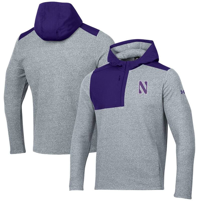【送料無料】 アンダーアーマー レディース ジャケット・ブルゾン アウター Men's Under Armour Gray Northwestern Wildcats Survivor Fleece Hoodie Quarter-Zip Jacket Nwt Grey