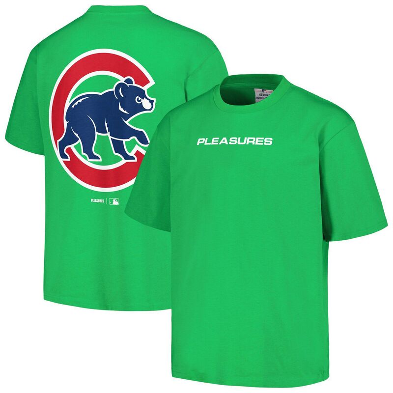 アンブランデッド レディース トップス Tシャツ Unbranded Men's PLEASURES Green Chicago Cubs Ballpark T-Shirt Cub Green グリーン