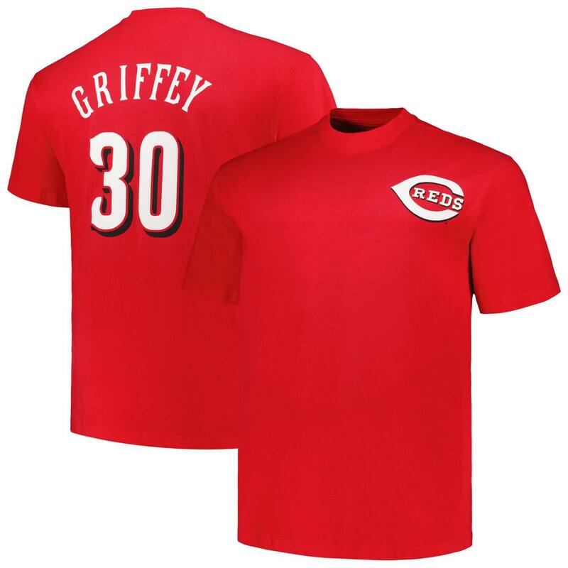アンブランデッド レディース トップス Tシャツ トール Unbranded Men's Profile Ken Griffey Red Cincinnati Reds Big & Tall Cooperstown Collection Player Name & Number T-Shirt Red レッド