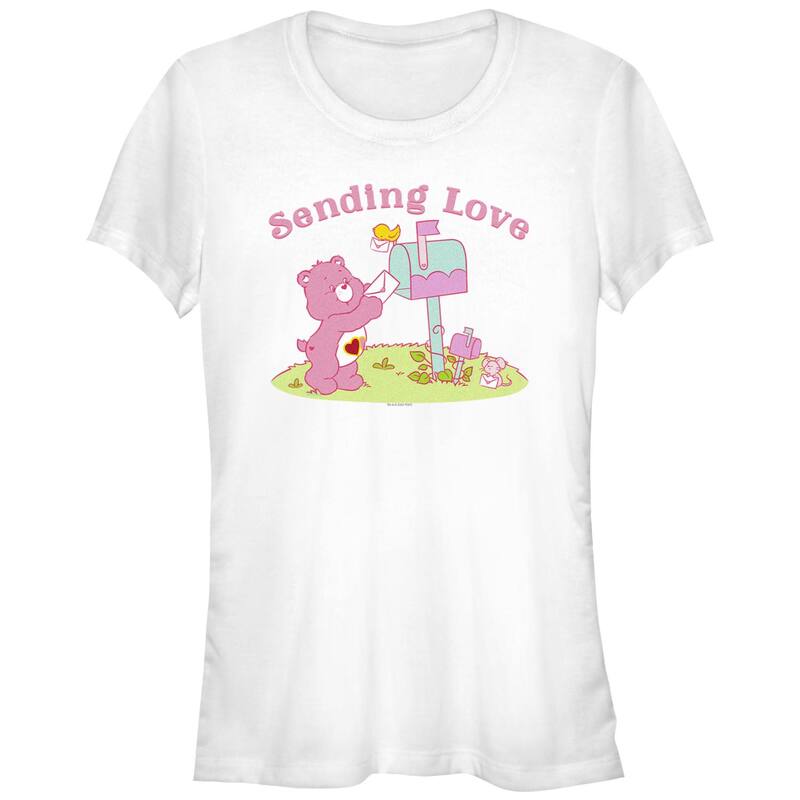 アニメキャラクター レディース トップス Tシャツ グラフィック Licensed Character Juniors' Care Bearsending Love Graphic Tee White ホワイト