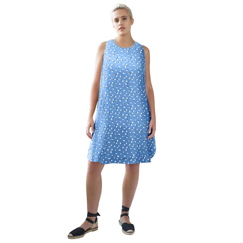 Ellos レディース トップス ワンピース プラスサイズ ノースリーブ Ellos Plusize Sleevelesshift Dress Dream Blue Ditsy ブルー