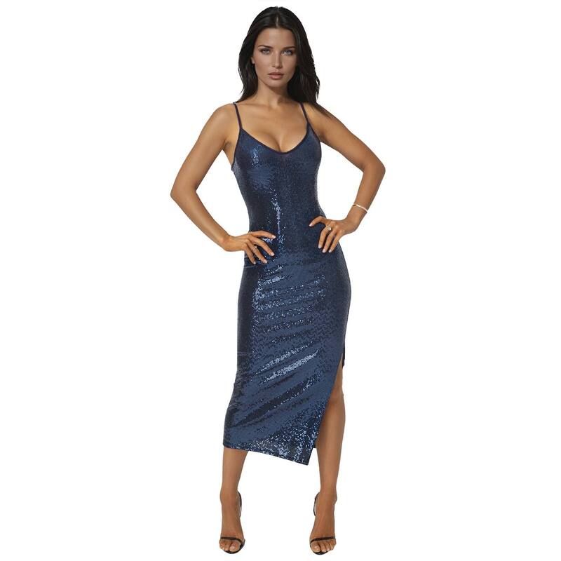 ベベ レディース トップス ワンピース マキシ Women's bebe Disco Dotank Maxi Dress Navy ネイビー｜ReVida 店 20,146円