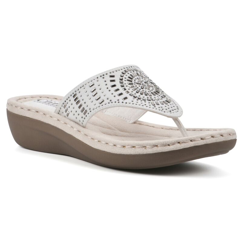 クリフバイホワイトマウンテン レディース シューズ サンダル Cliffs By White Mountain Cienna Women's Thong Sandals White Fabric ホワイト