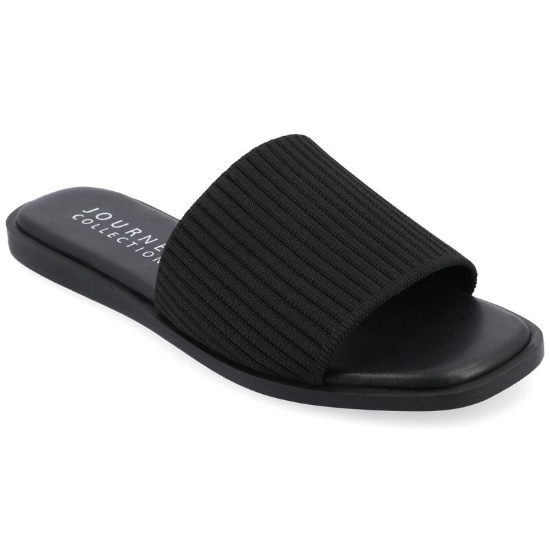 ジュルネ コレクション レディース シューズ サンダル リネン Journee Collection Prisilla Women's Tru Comfort Foam Linen Slip On Slide Sandals Black ブラック 10,636円