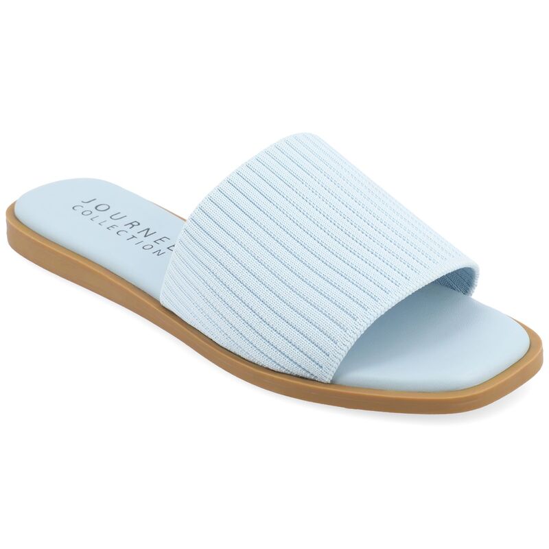 ジュルネ コレクション レディース シューズ サンダル リネン Journee Collection Prisilla Women's Tru Comfort Foam Linen Slip On Slide Sandals Blue ブルー