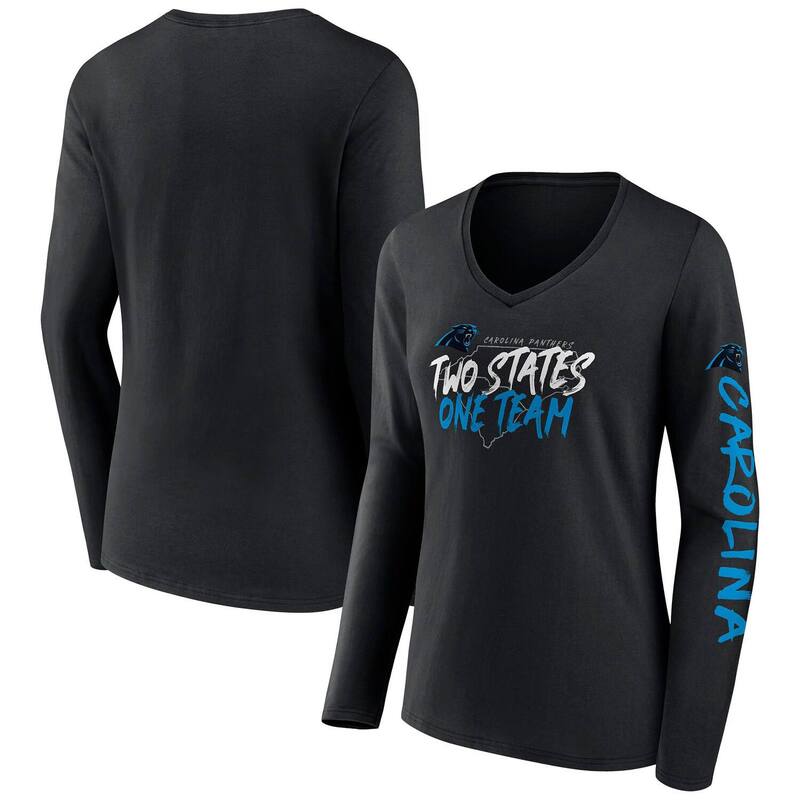 ファナティクス レディース トップス Tシャツ Vネック Women's Fanatics Branded Black Carolina Panthers Hometown Sweep Long Sleeve V-Neck T-Shirt Pth Black ブラック