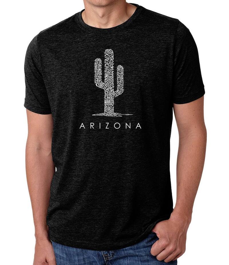 エルエーポップアート レディース トップス Tシャツ LA Pop Art Arizona Cities - Men's Premium Blend Word Art-Shirt Black ブラック