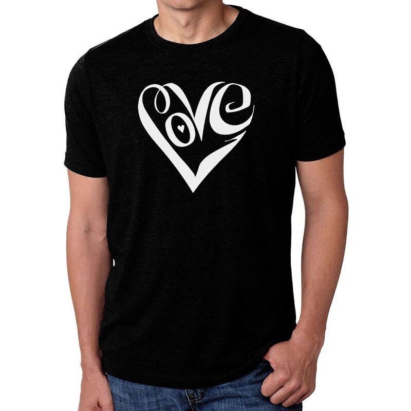 エルエーポップアート レディース トップス Tシャツ LA Pop Art Script Love Heart - Men's Premium Blend Word Art-Shirt Black ブラック