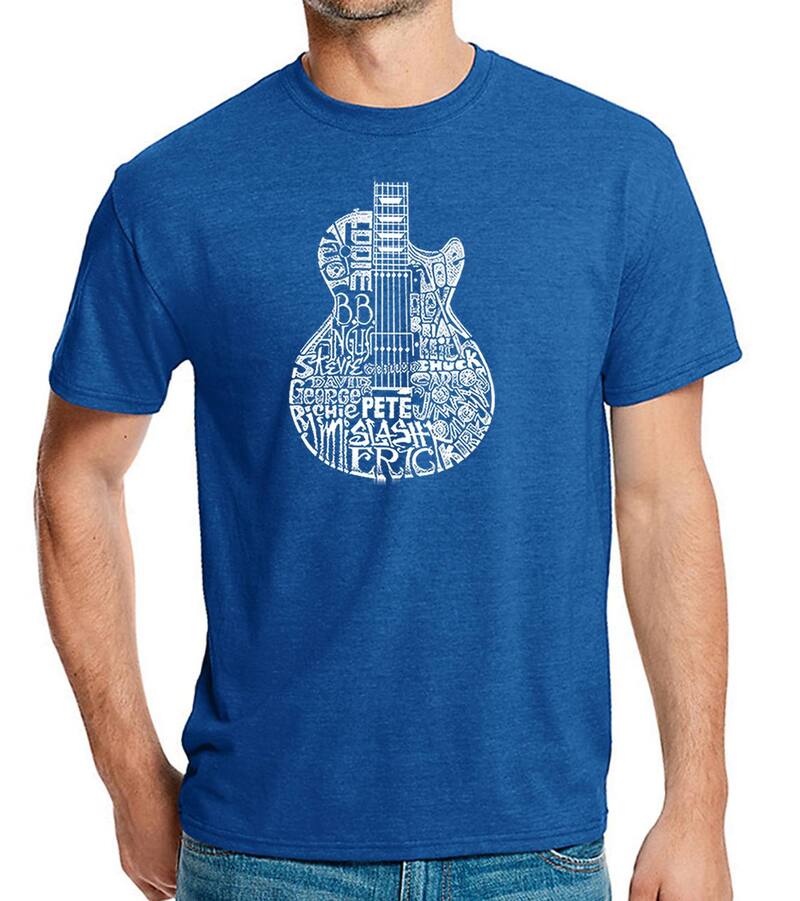 エルエーポップアート レディース トップス Tシャツ LA Pop Art Rock Guitar Head - Men's Premium Blend Word Art-Shirt Royal