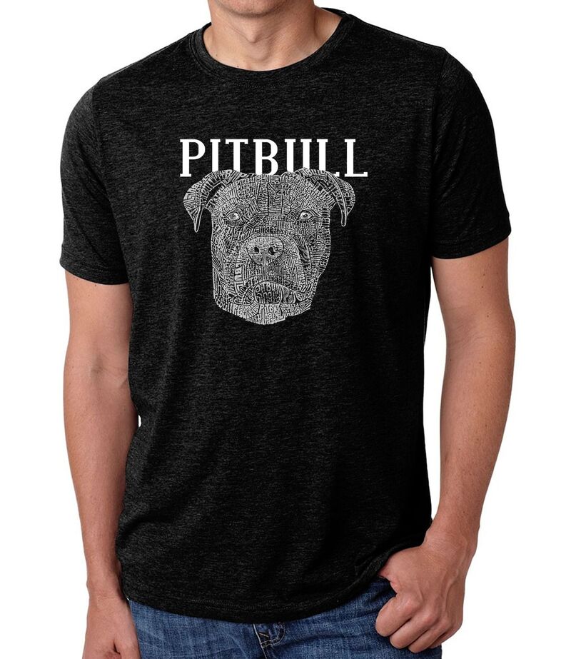 エルエーポップアート レディース トップス Tシャツ LA Pop Art Pitbull Face - Men's Premium Blend Word Art-Shirt Black ブラック