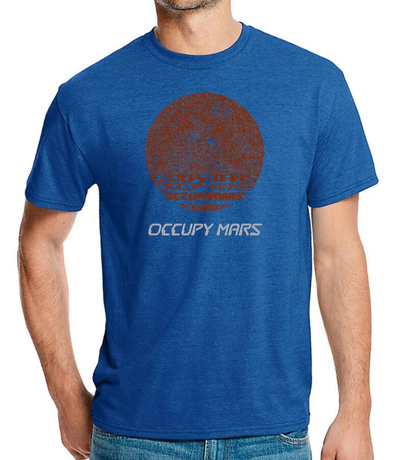 エルエーポップアート レディース トップス ティーシャツ 天使の都市 Pop Art Occupy Mars - Men\u0027s Premium Blend Word Art-Shirt Royal レディースファッション-トップス