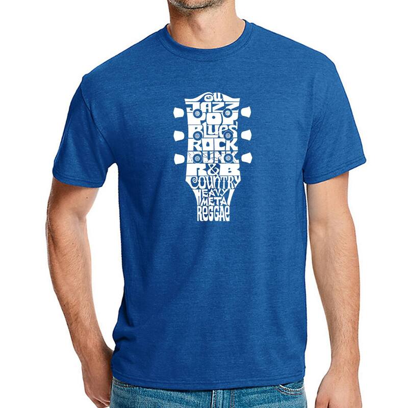 エルエーポップアート レディース トップス Tシャツ LA Pop Art Guitar Head Music Genres - Men's Premium Blend Word Art-Shirt Royal