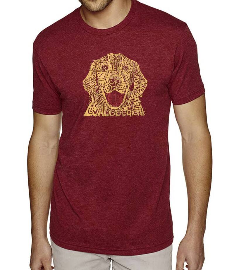 エルエーポップアート レディース トップス Tシャツ LA Pop Art Dog - Men's Premium Blend Word Art-Shirt Burgundy バーガンディ