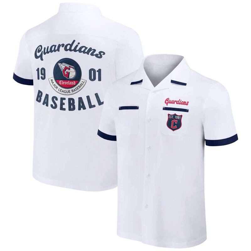 アンブランデッド レディース トップス Tシャツ Unbranded Men Darius Rucker Collection by Fanatics White Cleveland Guardians Bowling Button-Up Shirt Grd White ホワイト