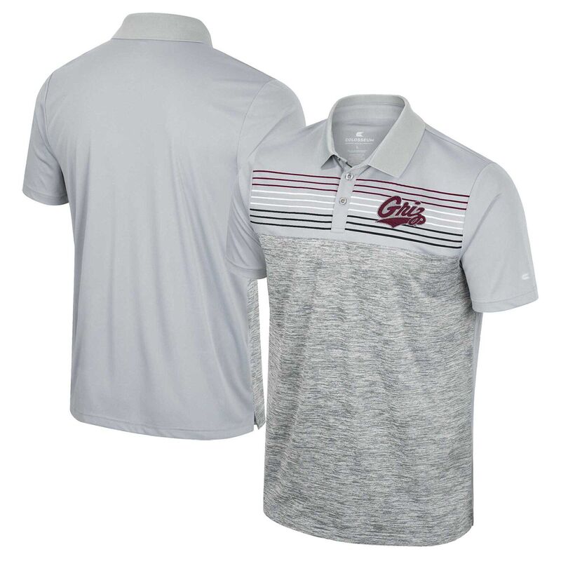 コロシアム レディース トップス Tシャツ ポロシャツ Men's Colosseum Gray Montana Grizzlies Cybernetic Polo Mon Grey グレー