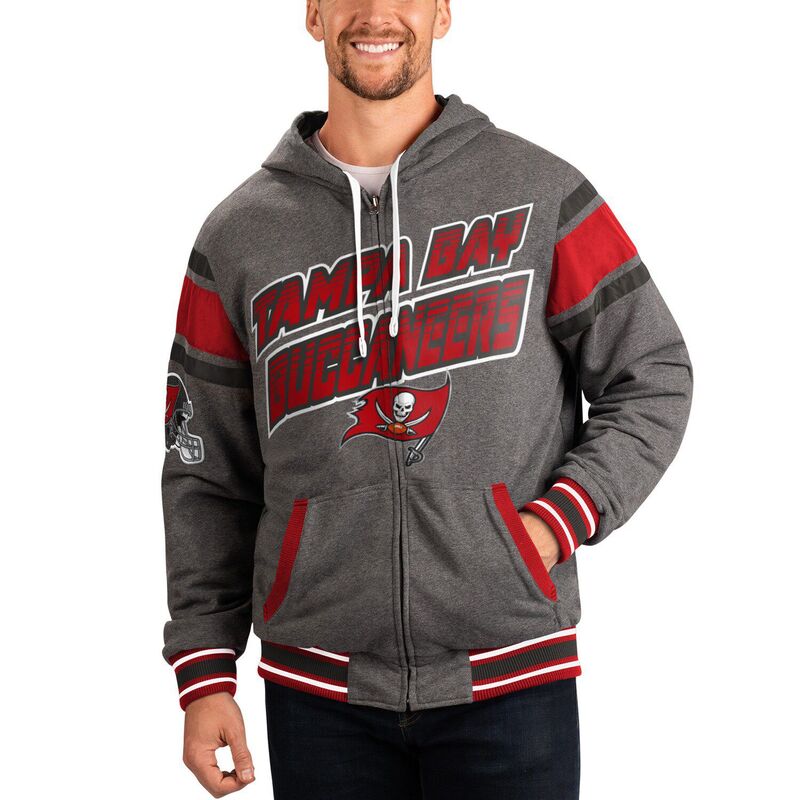 カール バンクス レディース アウター ジャケット・ブルゾン パーカー Men's G-III Sports by Carl Banks Red/Gray Tampa Bay Buccaneers Extreme Full Back Reversible Hoodie Full-Zip Jacket Buc Red レッド