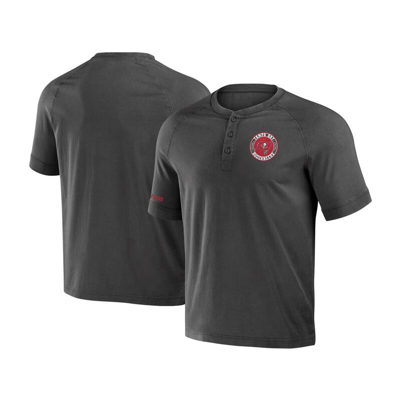 アンブランデッド レディース トップス Tシャツ Unbranded Men's NFL x Darius Rucker Collection by Fanatics Pewter Tampa Bay Buccaneers Washed Raglan Henley T-Shirt Bucharco ピューター