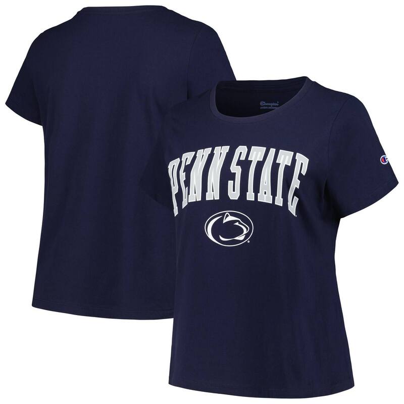 プロファイル レディース トップス Tシャツ プラスサイズ ロゴ Women's Profile Navy Penn State Nittany Lions Plusize Arch Over Logo Scoop Neck T-Shirt Pst Navy ネイビー