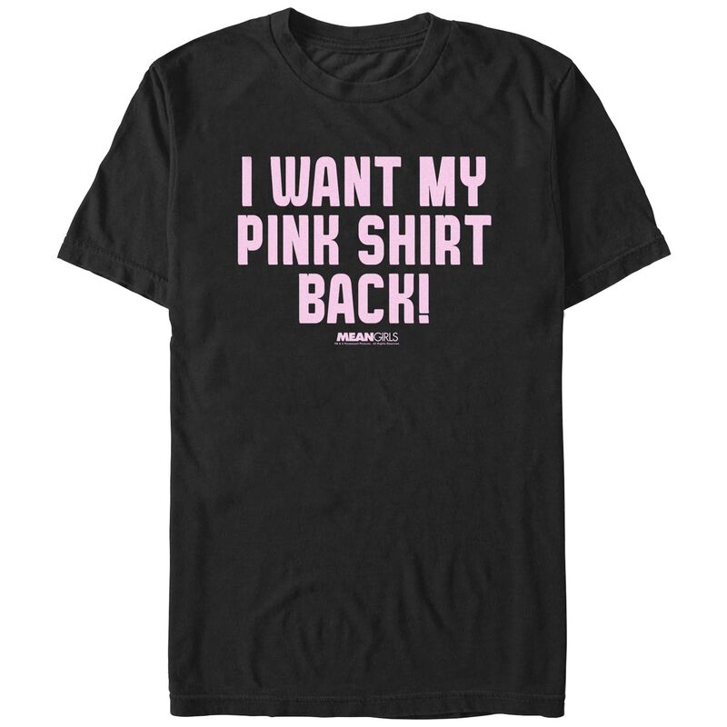 アニメキャラクター レディース トップス Tシャツ グラフィック Licensed Character Men's Mean Girls I Want My Pink Shirt Back Graphic Tee Black ブラック