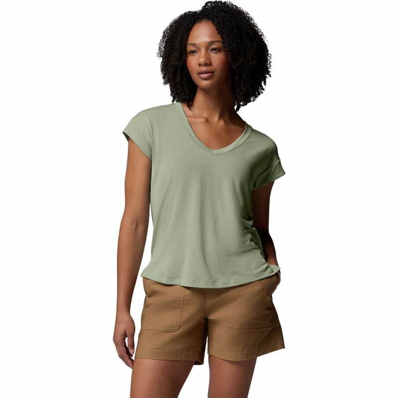 コロンビア レディース トップス Tシャツ Vネック Women's Columbia V-Neck Short Sleeve Tee Safari