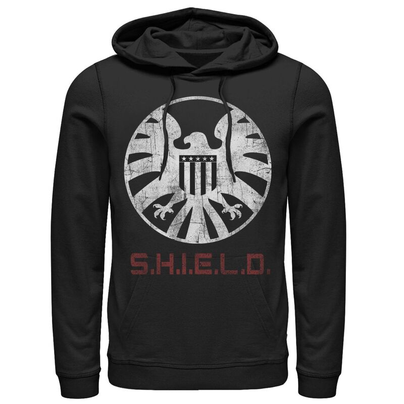 マーベル レディース トップス Tシャツ ロゴ パーカー Men's Marvel Agents of SHIELDistressed Logo Hoodie Black ブラック|ReVida 店