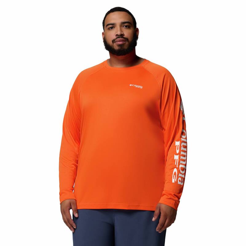 コロンビア レディース トップス プルオーバー トール Men\u0027s Big \u0026 Tall Columbia Terminal Tackle Shirt Spark Orange White 白いこと