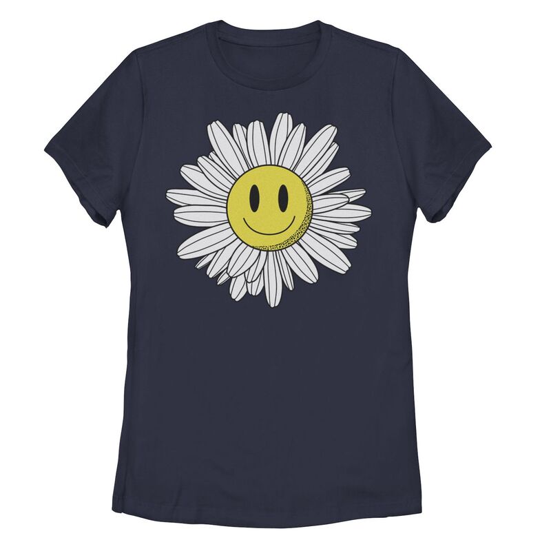 アニメキャラクター レディース トップス Tシャツ Licensed Character Juniors' Big Smiling Daisy Tee Navy ネイビー