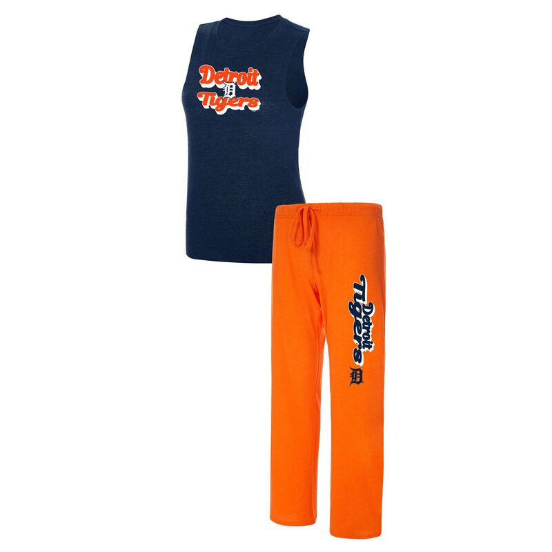 アンブランデッド レディース アンダーウェア ナイトウェア パンツ Unbranded Women's Conceptsport Orange/Navy Detroitigers Wordmark Meter Muscle Tank Top & Pantsleep Setgr Orange オレンジ