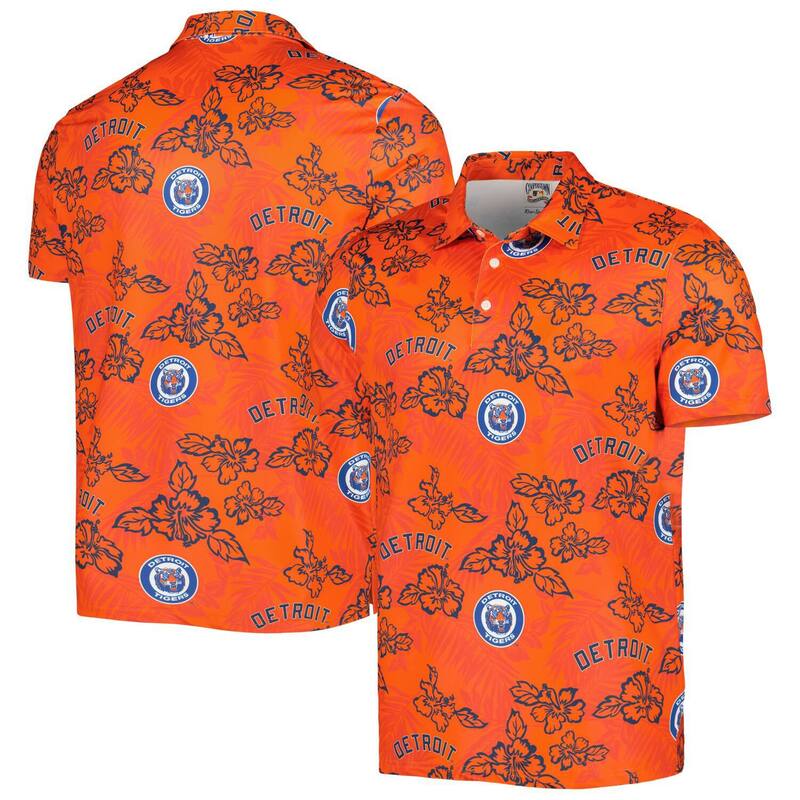 レインスプーナー レディース トップス Tシャツ ポロシャツ プリント Men's Reyn Spooner Orange Detroitigers Cooperstown Collection Puamana Print Polo Tgr Orange オレンジ