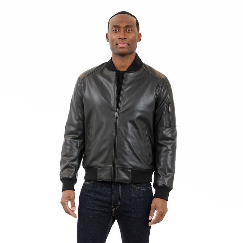 ロンドンフォグ メンズ アウター ジャケット・ブルゾン レザー フェイクレザー Men's London Fog Faux Leather Bomber Jacket No Color 19,866円