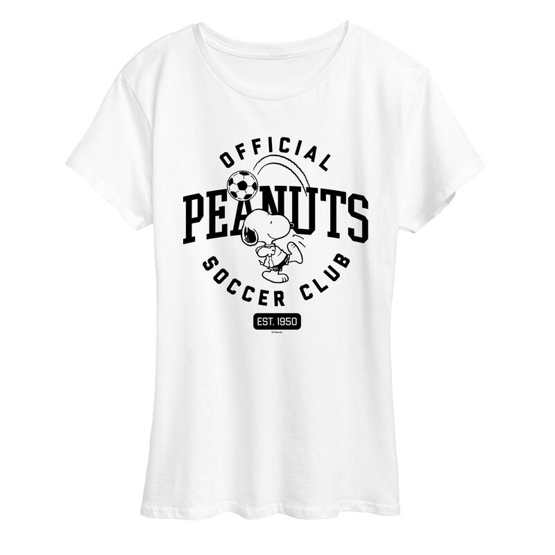 アニメキャラクター レディース トップス Tシャツ グラフィック Licensed Character Women's Peanuts Official Soccer Club Graphic Tee White ホワイト