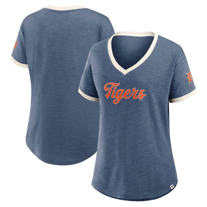 ファナティクス レディース トップス プルオーバー Vのど首 ヴィンテージ Women\u0027s Fanatics Navy Detroitigers Cooperstown Collection Vintage Play V-Neck T-Shirtgr Navy 米国海軍