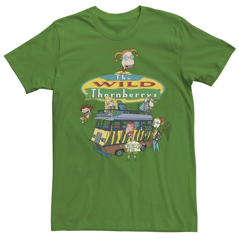 ニコロデオン レディース トップス Tシャツ ロゴ Boys 8-20 Nickelodeon The Wild Thornberrys Family RV Logo Tee Kelly｜ReVida 店