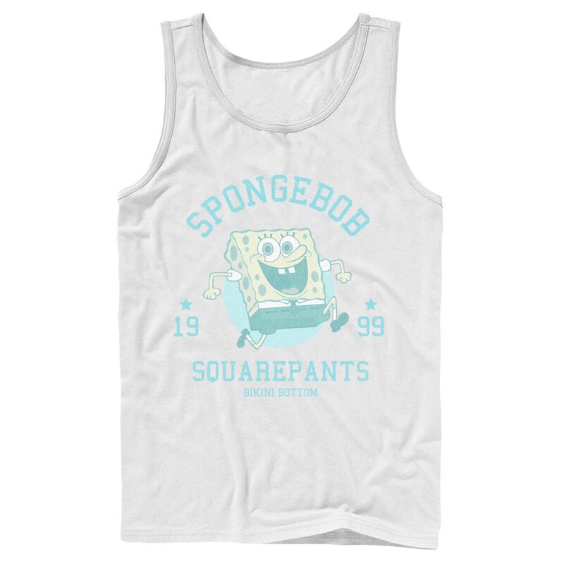 アニメキャラクター レディース トップス Tシャツ パンツ Licensed Character Men's Nickelodeon SpongeBob SquarePants Retro Bikini Bottom Tank Top White ホワイト