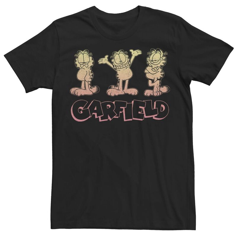 アニメキャラクター レディース トップス Tシャツ ヴィンテージ ロゴ Licensed Character Men's Garfield Triple Garfs Vintage Logo Tee Black ブラック