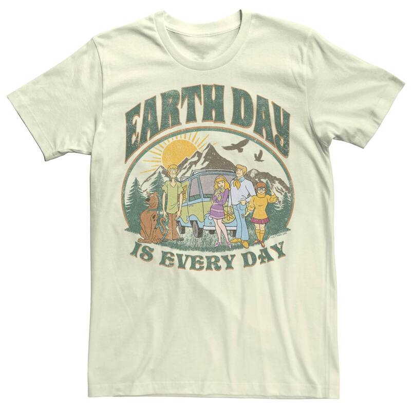 アニメキャラクター レディース トップス Tシャツ Licensed Character Men'scooby Doo Saves Earth Day Is Every Day Tee Natural