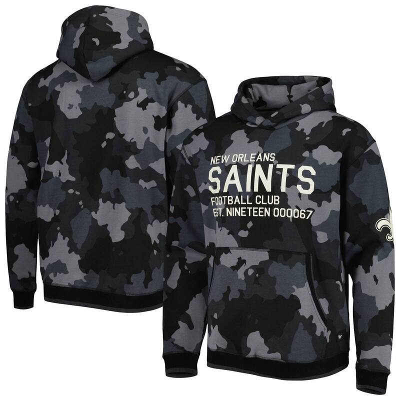 アンブランデッド レディース トップス Tシャツ パーカー Unbranded Men's The Wild Collective Black New Orleansaints Camo Pullover Hoodie Snt Black ブラック