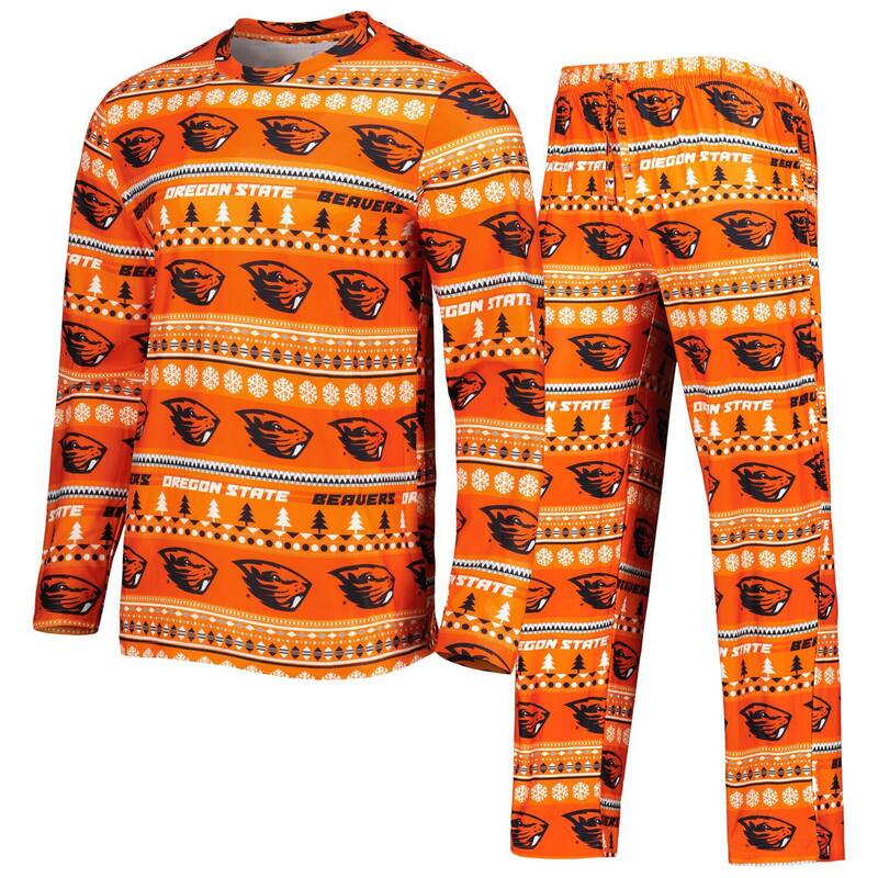 アンブランデッド レディース アンダー御召しもの ナイト爵御召しもの ズボン下 Unbranded Men\u0027s Conceptsport Orange Oregon State Beaverswivelong Sleeve Top \u0026 Pantsleep Set Ors Orange オレンジ色