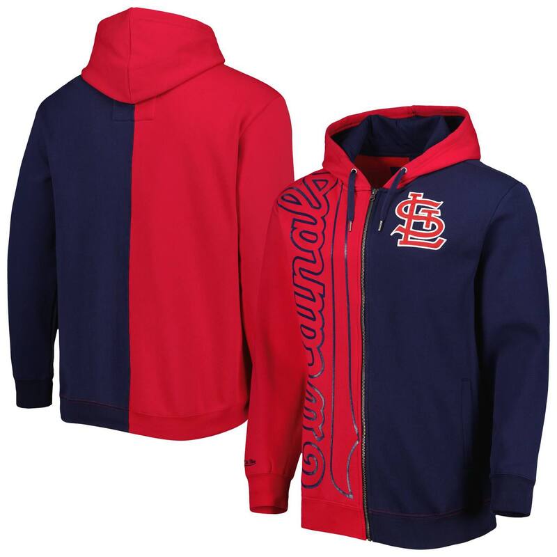 アンブランデッド レディース トップス Tシャツ フリース パーカー Unbranded Men's Mitchell & Ness Red/Navy St. Louis Cardinals Fleece Full-Zip Hoodie Crd Red レッド