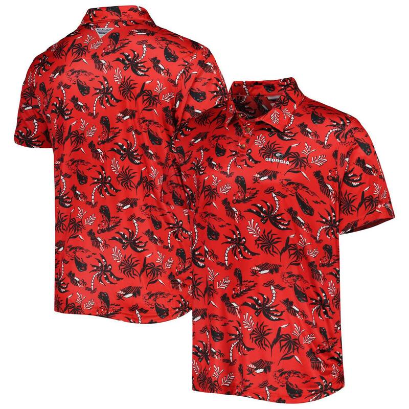 コロンビア レディース トップス プルオーバー スポーツシャツ Men\u0027s Columbia Red Georgia Bulldogsuper Terminal Tackle Omni-Shade Polo Uga Red 赤いこと