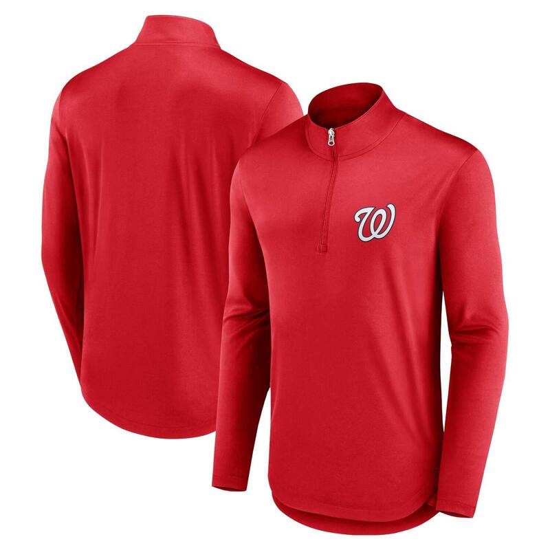 ファナティクス レディース トップス Tシャツ Men Fanatics Branded Red Washingtonationals Quarterback Quarter-Zip Top Nat Red レッド