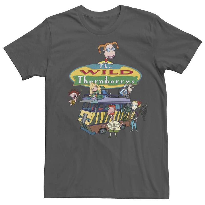 ニコロデオン レディース トップス Tシャツ ロゴ Boys 8-20 Nickelodeon The Wild Thornberrys Family RV Logo Tee Charcoal チャコール｜ReVida 店