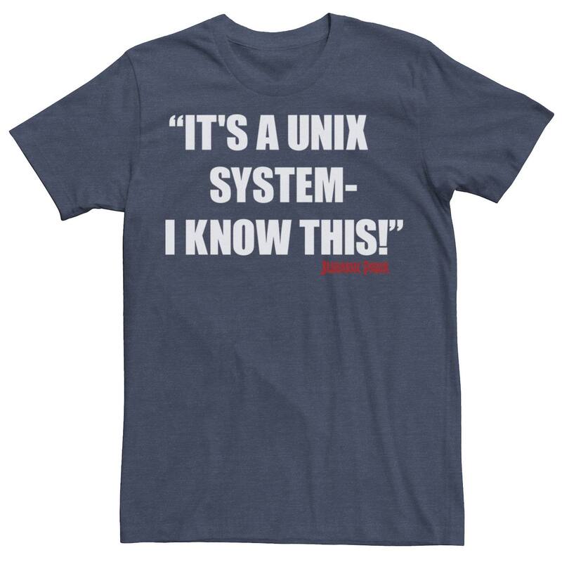 アニメキャラクター レディース トップス Tシャツ Licensed Character Men's Jurassic Park It's A Unix System Tee Navy Heather ヘザー｜ReVida 店 8,480円