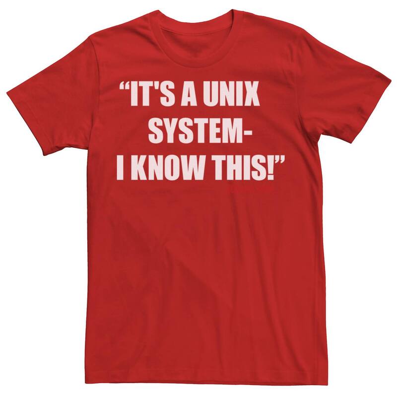 アニメキャラクター レディース トップス Tシャツ Licensed Character Men's Jurassic Park It's A Unix System Tee Red レッド｜ReVida 店 8,480円