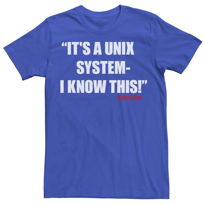 アニメキャラクター レディース トップス Tシャツ Licensed Character Men's Jurassic Park It's A Unix System Tee Royal｜ReVida 店 8,480円