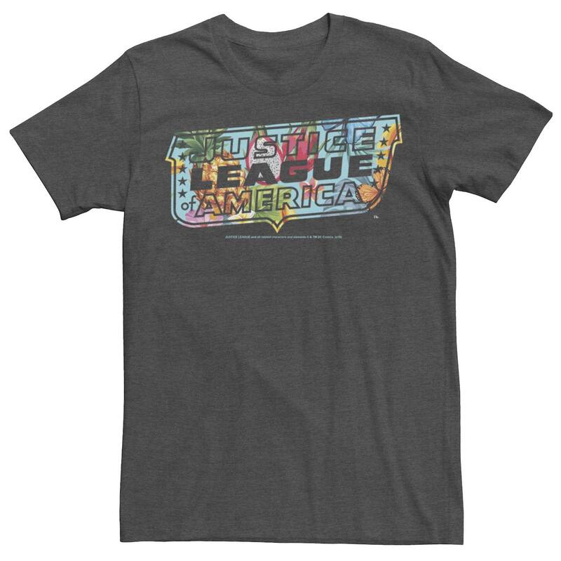 アニメキャラクター レディース トップス Tシャツ ロゴ Licensed Character Men's DComics Justice League Dragon Fruit Logo Tee Charcoal Heather チャコール