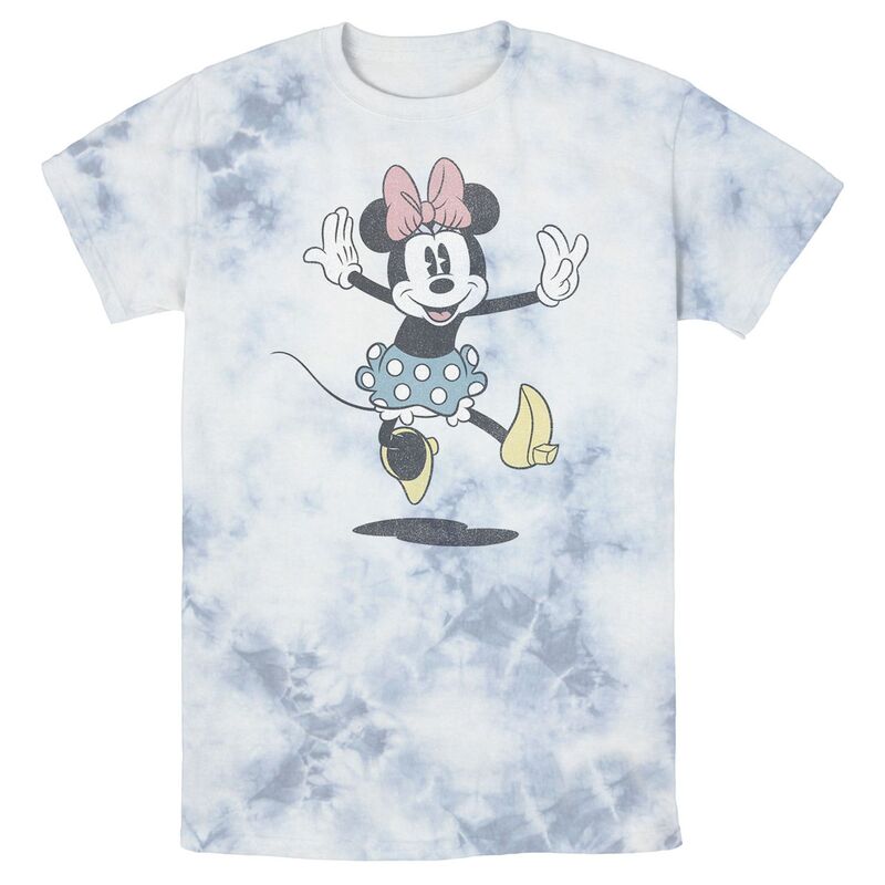 アニメキャラクター レディース トップス Tシャツ Licensed Character Men's Disney Mickey Jumping Minnie Wash Tee White Blue ホワイト 8,986円