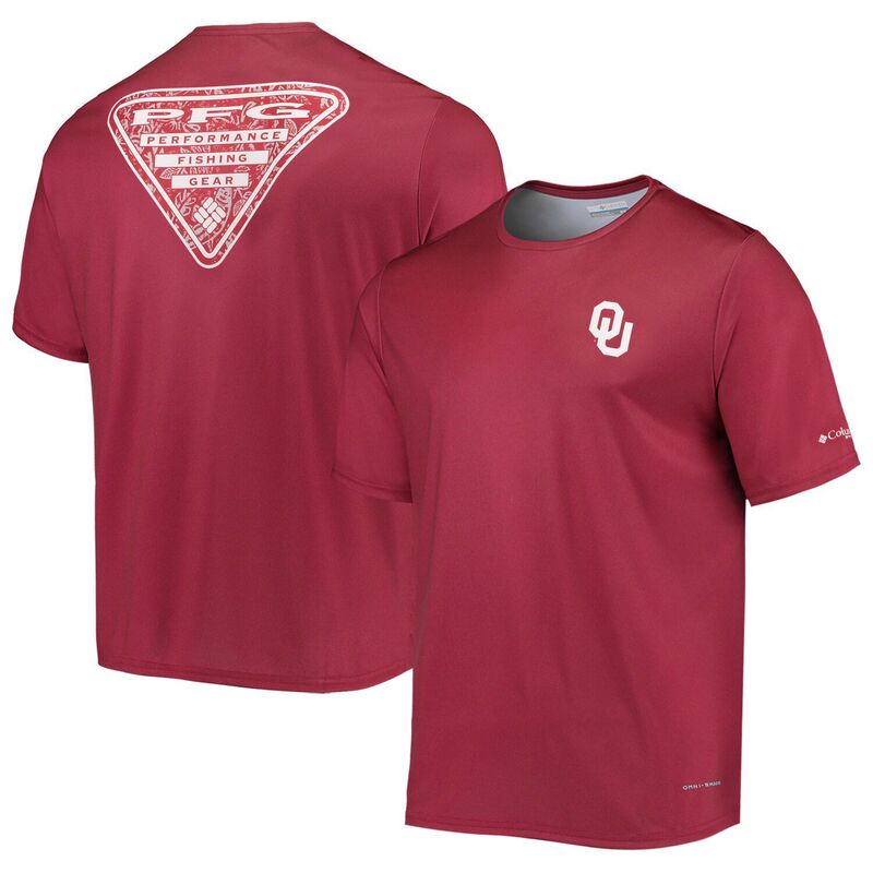 コロンビア レディース トップス Tシャツ Men's Columbia Crimson Oklahoma Sooners Terminal Tackle Omni-Shade T-Shirt Okl Red レッド