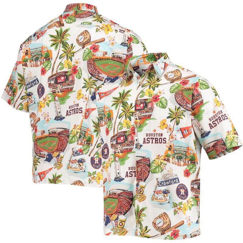 レインスプーナー レディース トップス Tシャツ Men's Reyn Spooner White Houston Astroscenic Button-Up Shirt Ast White ホワイト