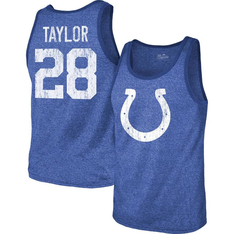マジェスティック レディース トップス Tシャツ Men's Majestic Threads Jonathan Tayloroyal Indianapolis Colts Player Name & Number Tri-Blend Tank Top Clt Blue ブルー